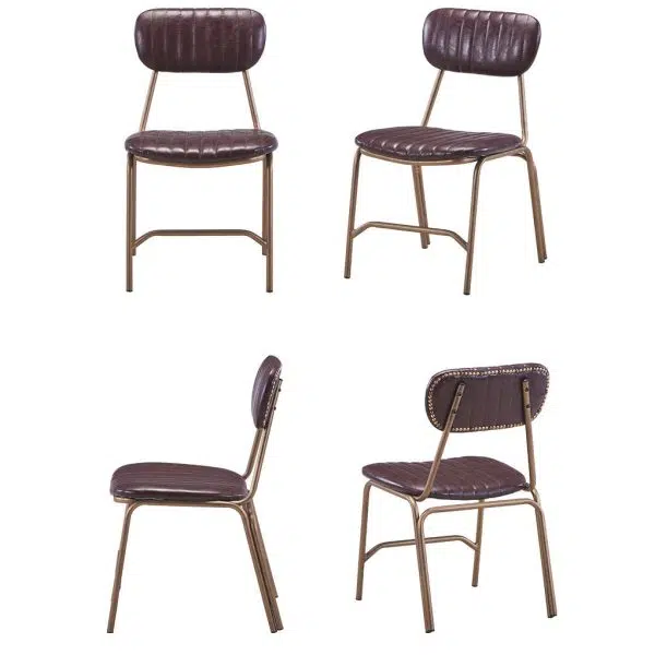 Contemporary Luxury Square PU Leather Upholstered Metal Frame Dining Chair Backrest Armless For Dining Room - Image 14