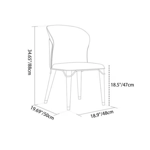 Contemporary Luxury Leather Wood Legs Stainless Steel Decor Dining Chair Backrest For Dining Room - Image 3