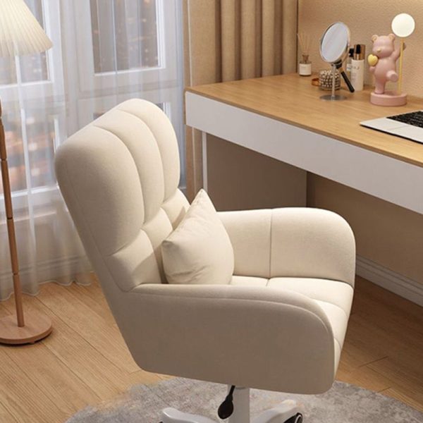 Contemporary Nordic Square Velvet Upholstered Swivel Desk Chair Height Adjustable Backrest Armrest For Home Office - Image 9