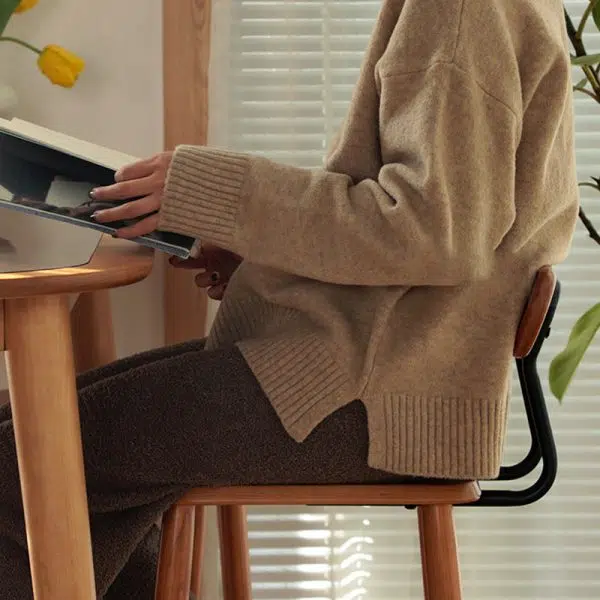 Contemporary Nordic Square Wood Iron Bar Stool Backrest Footrest For Dining Room - Image 13