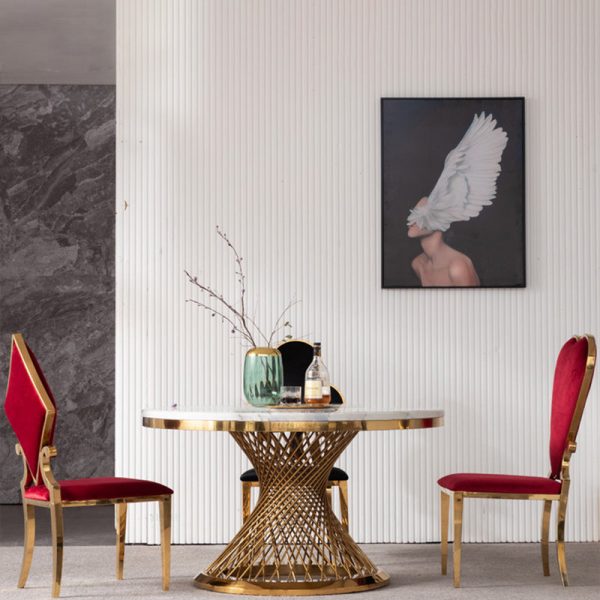 Contemporary Creative Spade Hearts Plum Square Velvet Titanium Dining Chair Backrest For Living Room - Image 3