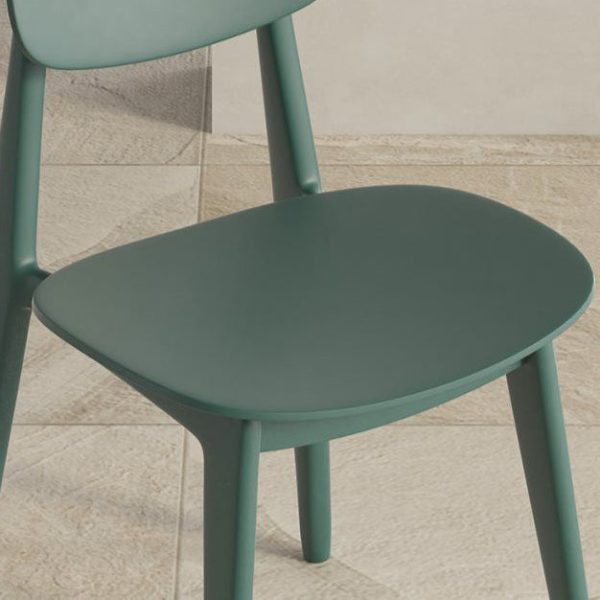 Contemporary Scandinavian Macaron Plastic Square Dining Chair Backrest For Dining Room - Image 6