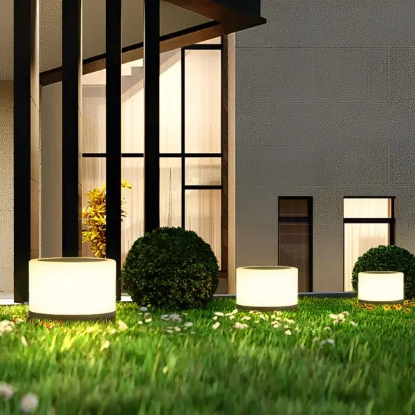 Round Acrylic Waterproof White LED Modern Solar Lights Outdoor Garden Lights - Image 4