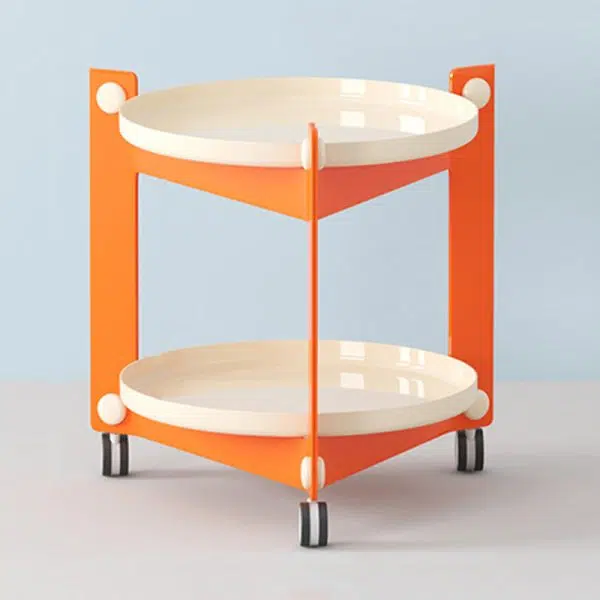 Contemporary Creative Removable Round Acrylic Plastic End Table 2-Tier For Living Room - Image 22