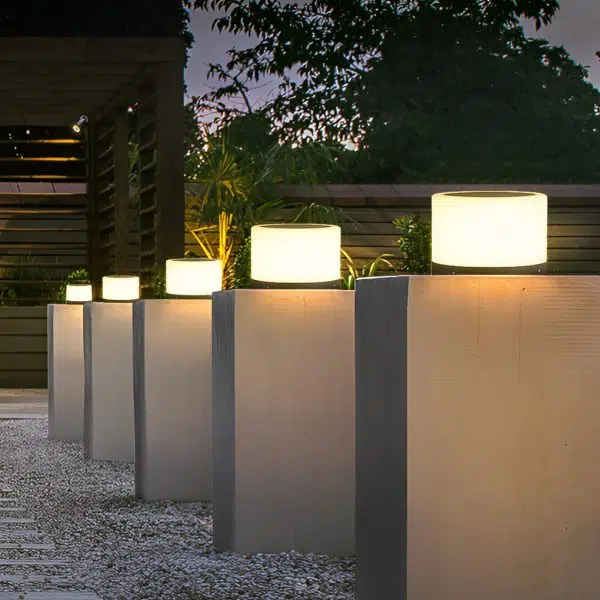 Round Acrylic Waterproof White LED Modern Solar Lights Outdoor Garden Lights - Image 5