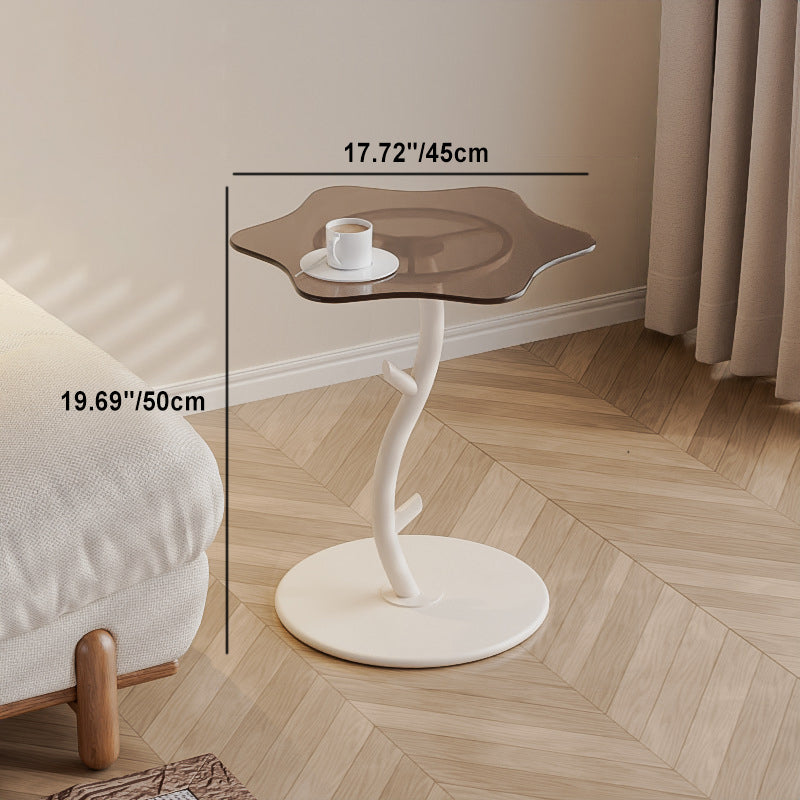 1-1f035b2e-a1b3-4b65-893c-8c03f8c00347.jpg Contemporary Creative Clouds Rock Slab Tempered Glass End Table 1-Tier For Bedroom - Image 3