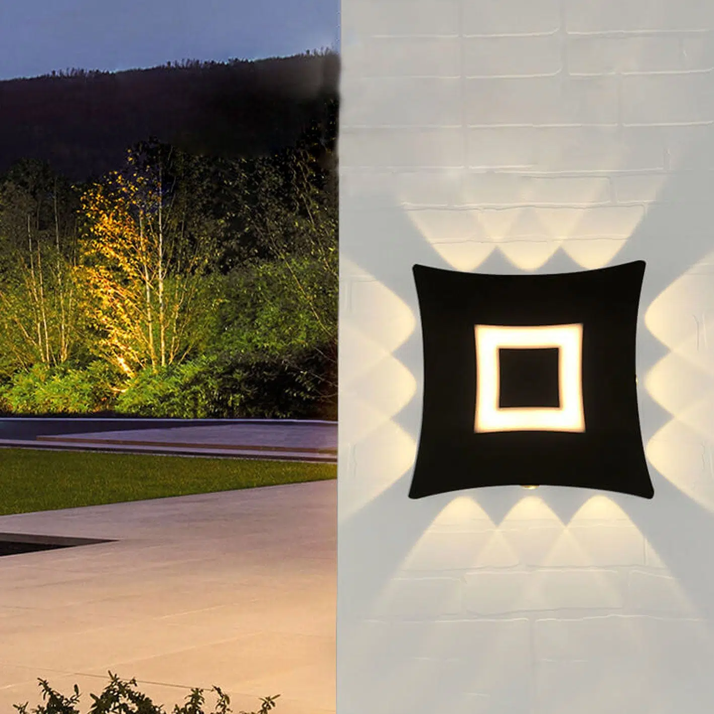 1-1f2e34fe-03a0-4d16-90fb-581670bfa2a2.jpg Modern Creative Square Luminous LED Outdoor Garden Wall Sconce Lamp - Image 1