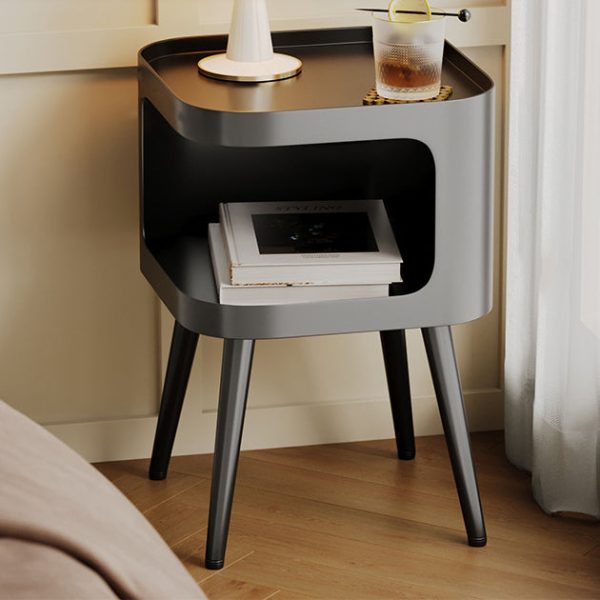 Contemporary Creative Square Carbon Steel End Table 1-Storage For Living Room - Image 2