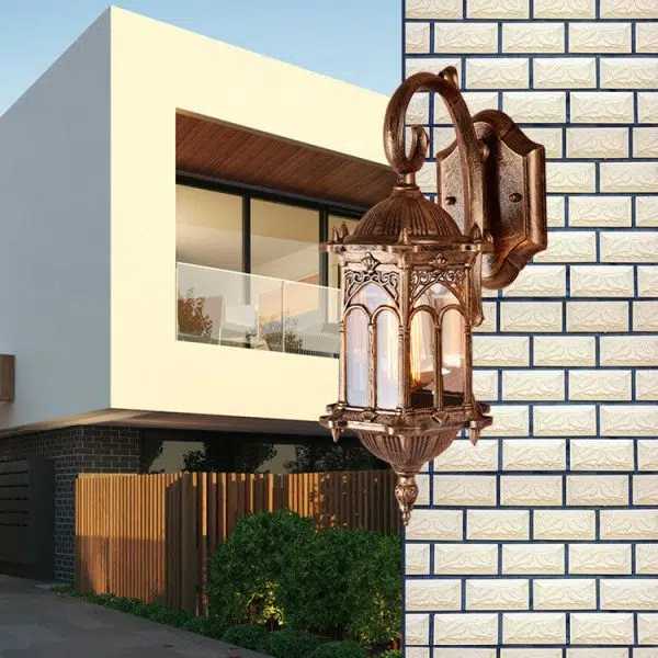 European Vintage Outdoor Waterproof 1-Light Metal Wall Sconce Lamp - Image 3