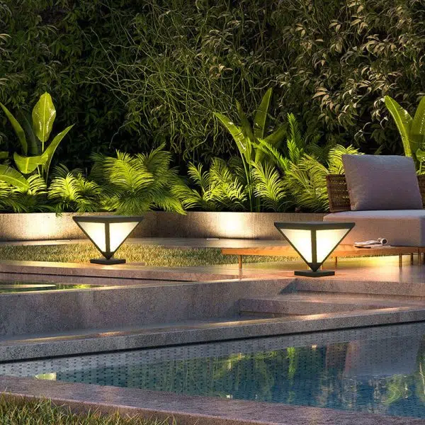 Simple Triangle LED Solar Outdoor Waterproof Lawn Fence Lamp - Image 11