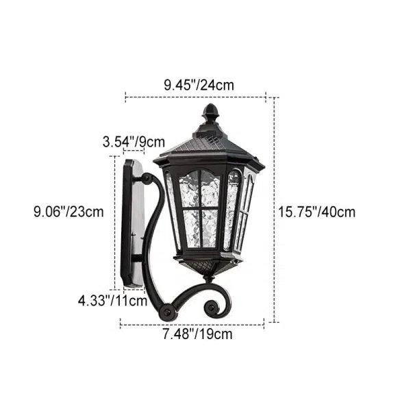 European Outdoor Lantern Aluminum Glass Waterproof 1-Light Wall Sconce Lamp - Image 6