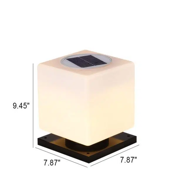 Modern Simple Solar Square Post Head Light LED Outdoor Waterproof Garden Landscape Light - Image 3
