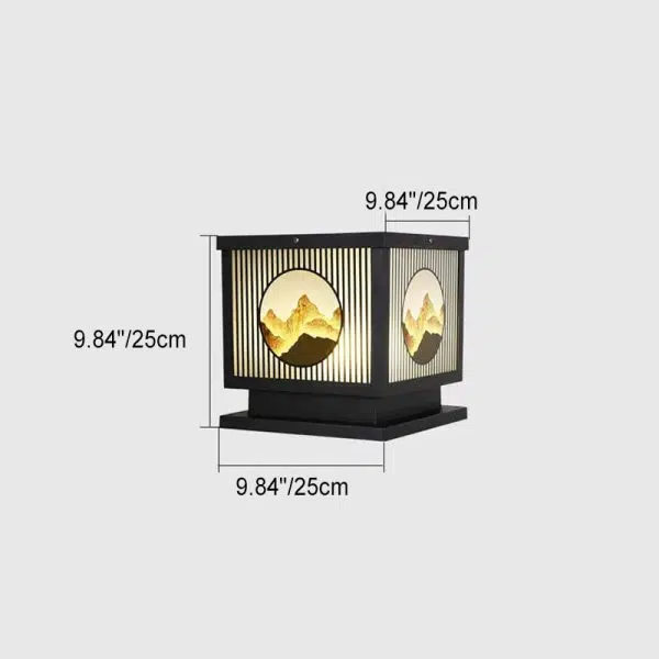 Solar Chinese Landscape Square Post Head Outdoor Waterproof LED Garden Landscape Light - Image 5