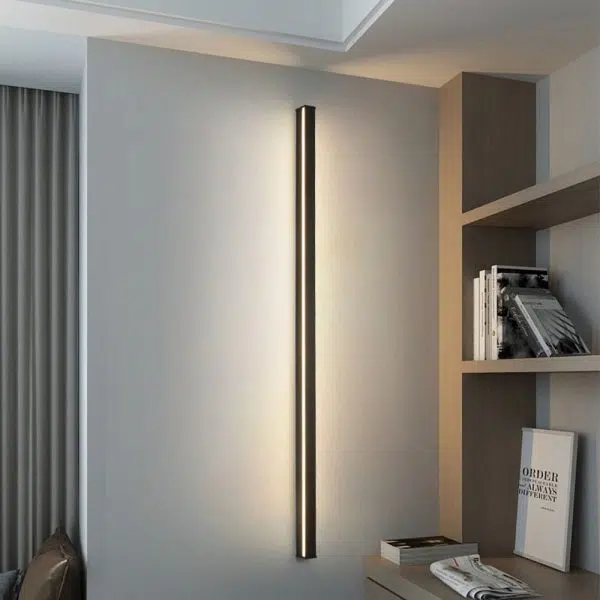 Long Strip Dimmable LED RGB Black Minimalist Outdoor Light Post Lights - Image 10