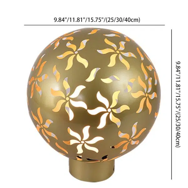 Contemporary Industrial Solar Stainless Steel Carved Sphere 1-Light Post Light Lawn Landscape Light For Outdoor Patio - Image 4