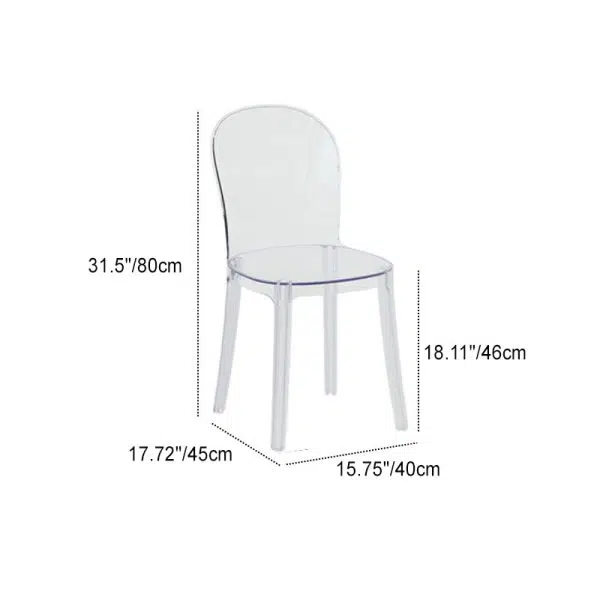 Contemporary Scandinavian Curved Plastic Fabric Chair Backrest Armless For Living Room - Image 4