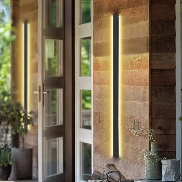 Black Long Strip Metal Waterproof Dimmable Modern Outdoor Wall Lights - Image 3
