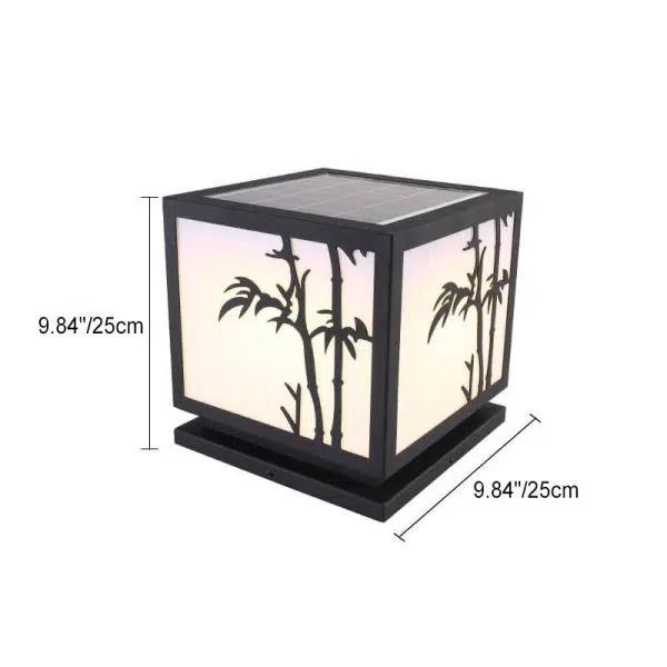 Traditional Chinese Solar Square Stainless Steel Acrylic LED Outdoor Landscape Light For Outdoor Patio - Image 4