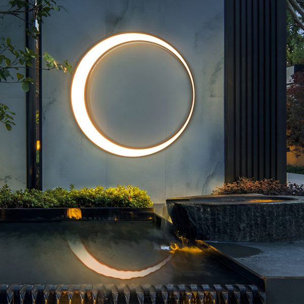Circular Moon Led Waterproof Ip65 Modern Outdoor Wall Lights Wall Lamp - Image 2