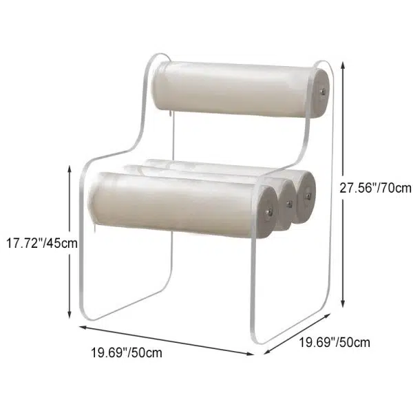 Contemporary Creative Cylinder Acrylic Fabric Chair Backrest Armless For Living Room - Image 4