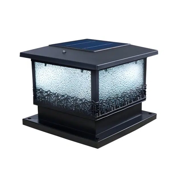 Creative Square Waterproof LED Black Modern Solar Fence Post Lights - Image 8