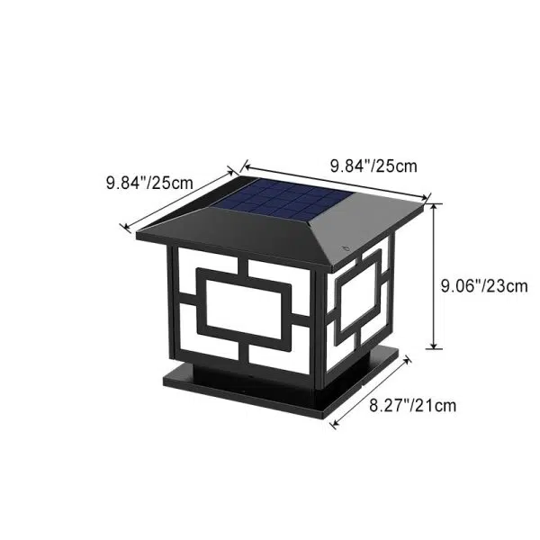 Traditional Chinese Solar Waterproof ABS Acrylic Square Lantern LED Landscape Lighting Outdoor Light For Outdoor Patio - Image 5