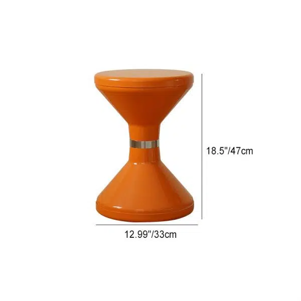 Contemporary Creative Round Plastic Vanity Stool Backless Armless For Living Room - Image 4