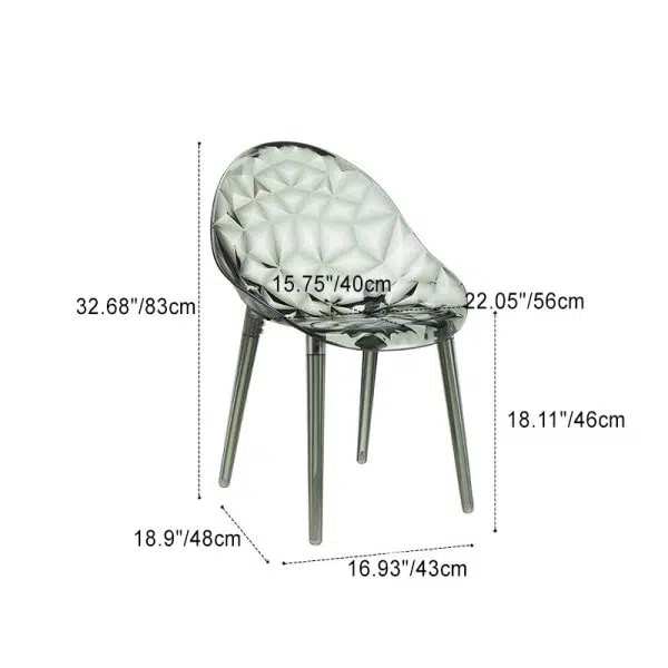 Contemporary Nordic Round Diamond Shape PC Dining Chair Backrest For Dining Room - Image 4