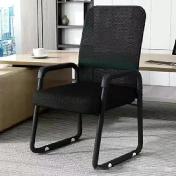Modern Simplicity Mesh Fabric Leather Sponge Latex Steel Square Desk Chair Backrest Armrest For Home Office - Image 11