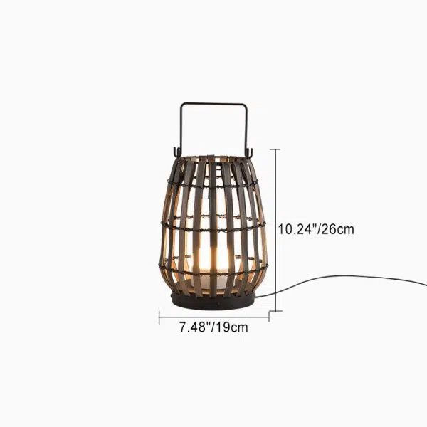 Contemporary Creative Waterproof Solar Cylinder Woven Rattan Iron LED Landscape Lighting Outdoor Light For Garden - Image 4