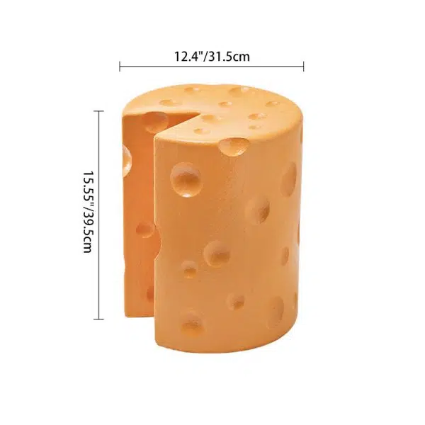 Contemporary Creative Kids Round Cylinder Cheese Resin Side Table For Bedroom - Image 5