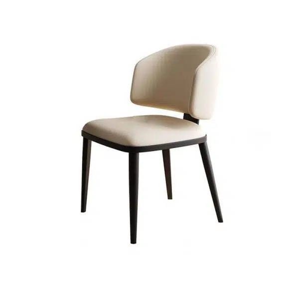 Modern Luxury Square Leather Iron Chair Backrest Armless For Living Room - Image 18