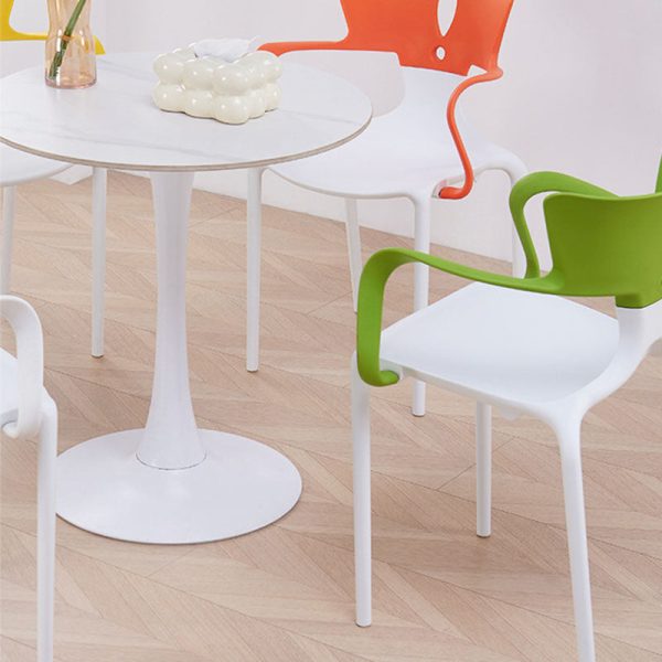 Contemporary Scandinavian PP Square Exclamation Mark Dining Chair Backrest Armrest For Dining Room - Image 13