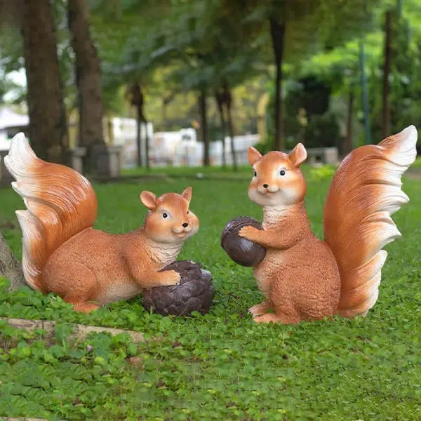 Contemporary Creative Solar Animal Rabbit Squirrel Resin Fiberglass LED Outdoor Landscape Light For Garden - Image 3