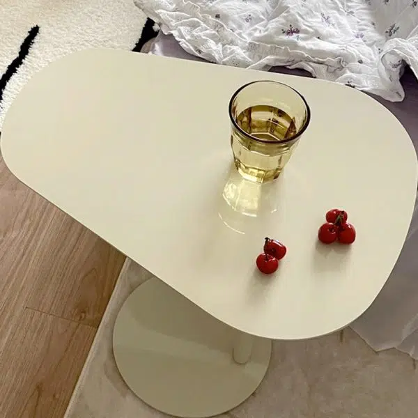 Contemporary Creative Irregular Geometric Round Iron End Table For Living Room - Image 8