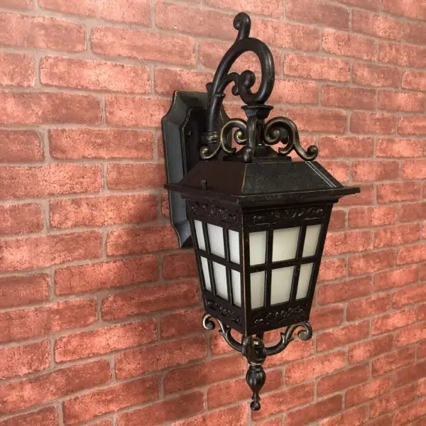 European Outdoor Square Lantern Carved 1-Light Waterproof Wall Sconce Lamp - Image 11