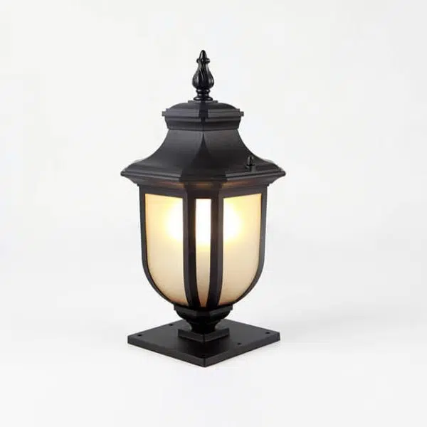 European Vintage Glass Aluminum Cage 1-Light Outdoor Waterproof Landscape Light - Image 15