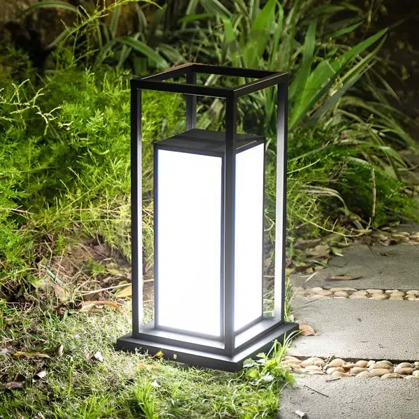 Outdoor Waterproof LED Black Modern Solar Fence Post Lights Pillar Lamp - Image 6