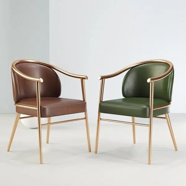 Contemporary Luxury Rectangular Iron Velvet Chair Backrest Armrest For Living Room - Image 8