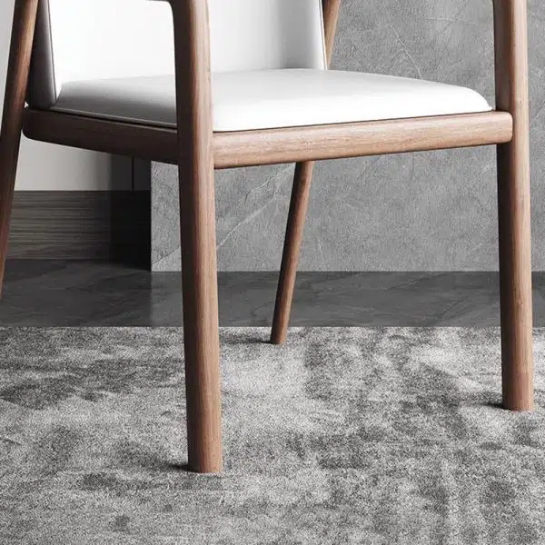 Traditional Chinese Square Ash Wood High Resilience Sponge PU Leather Dining Chair Backrest Armrest For Dining Room - Image 6