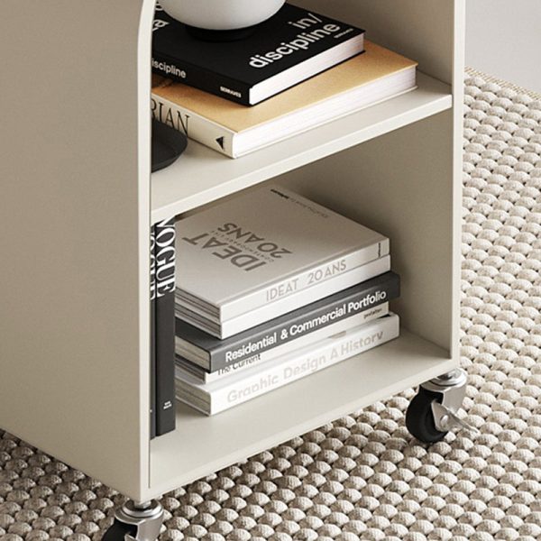 Contemporary Creative Arched Frame Top Tempered Glass Base Iron End Table 2-Cabinets For Living Room - Image 7