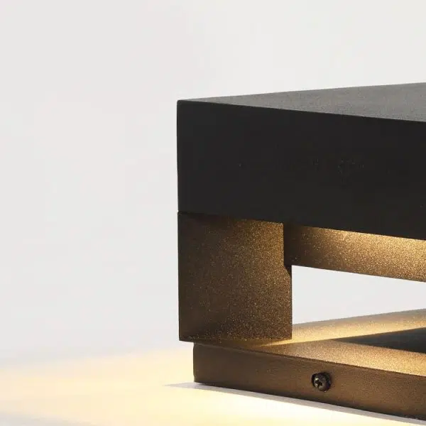 Modern Minimalist Square Geometric Stainless Steel LED Outdoor Waterproof Pillar Light Landscape Light For Garden - Image 4