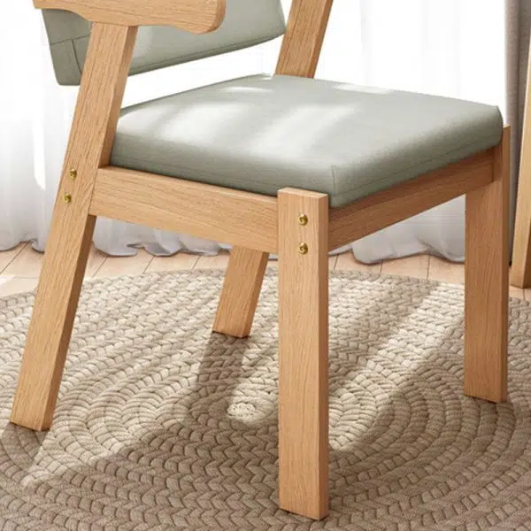 Contemporary Nordic Square Wood Fabric Chair Backrest Armrest For Living Room - Image 9