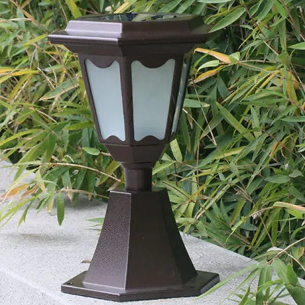 Solar Outdoor Hexagonal Post Head Light LED Garden Landscape Light - Image 11
