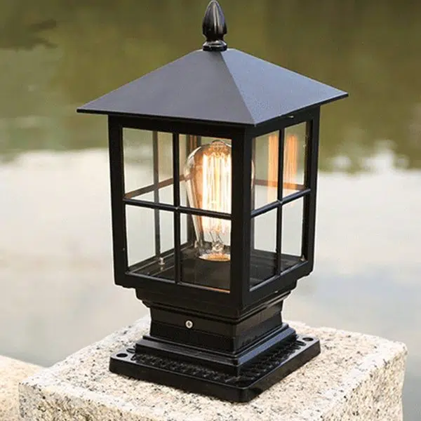 European Outdoor Column Lantern Waterproof  Rustproof 1-Light Patio Light - Image 9