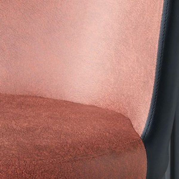 Contemporary Scandinavian Round Cushion Leather Carbon Steel Dining Chair Backrest For Dining Room - Image 6