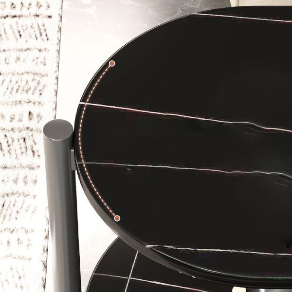 Contemporary Luxury Oval Iron Density Board End Table 3-Tier For Living Room - Image 10