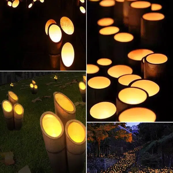 Contemporary Creative Waterproof Solar Resin Bamboo LED Landscape Lighting Outdoor Light For Garden - Image 5