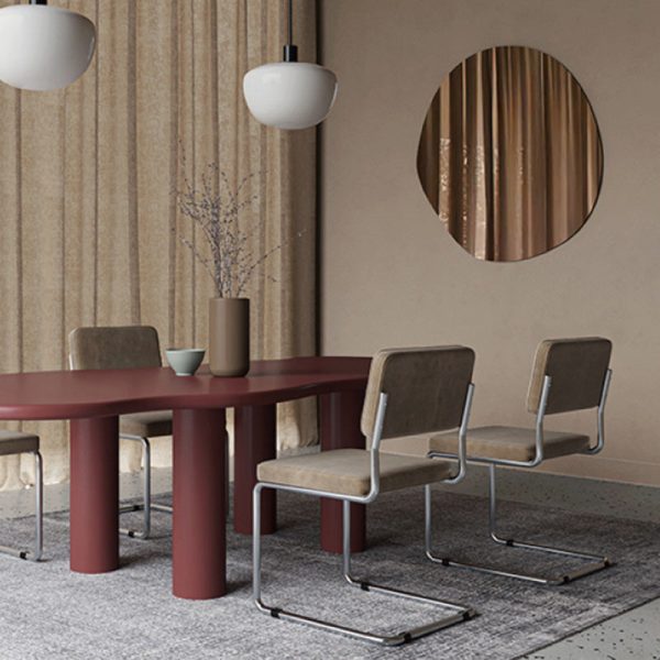 Contemporary Nordic Square Fabric Upholstered Stainless Steel Bracket Dining Chair Backrest For Dining Room - Image 10