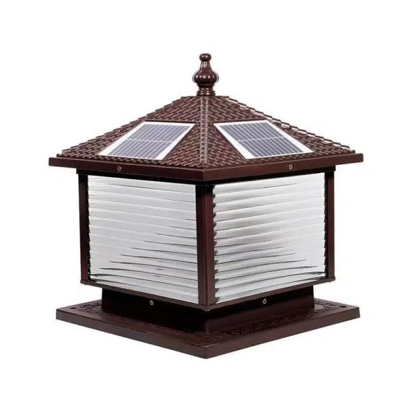 Modern Retro Square Die-Cast Aluminum Glass Solar Outdoor Garden Landscape Column Head Light - Image 7